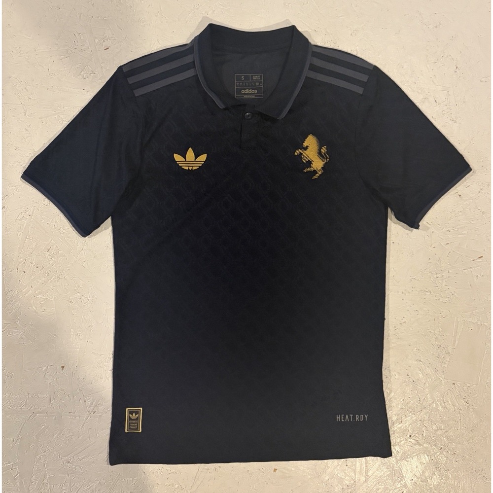 Juventus FC Adidas Mens S Slim 2024/25 Third Jersey Soccer Polo Shirt Legend Ink
